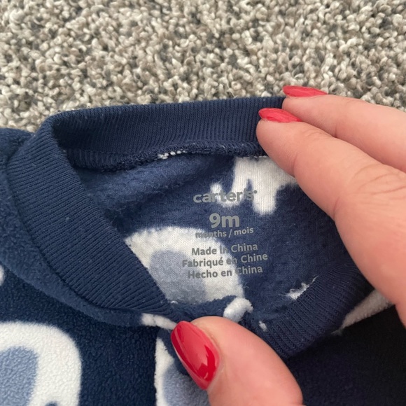 9 Months Carter’s Infant/Baby Button Up Footie PJ Bundle - Picture 3 of 15